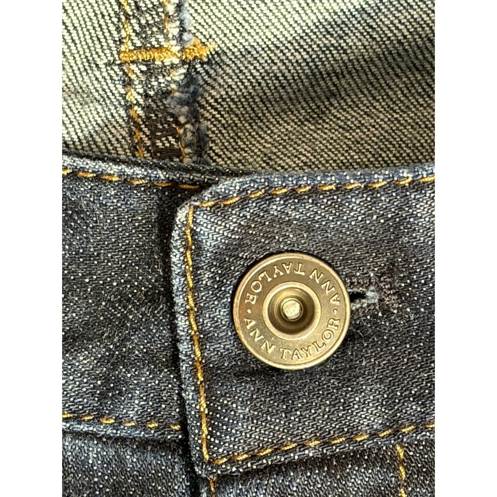 Ann Taylor Womens Dark Wash Indigo Straight Leg Denim Jeans Blue Size 6